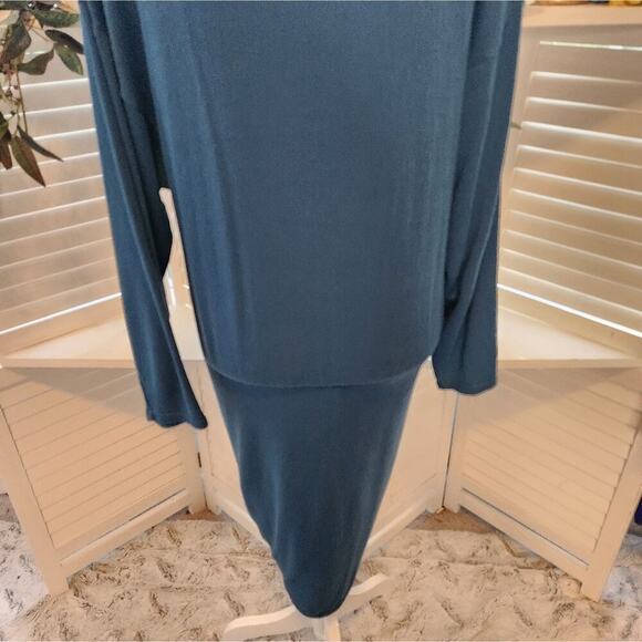 FREE PEOPLE SUNDOWN TEAL BLUE DRESS  MED - Picture 9 of 11